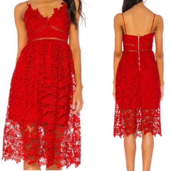Bardot Sonya Lace Dress in Fire Red - Picture 2 of 13